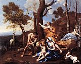 Nicolas Poussin The Nurture of Jupiter painting